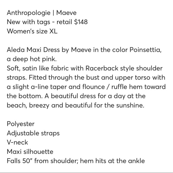 Anthropologie Aleda Maxi Dress - Size XL - NWT - Picture 14 of 14